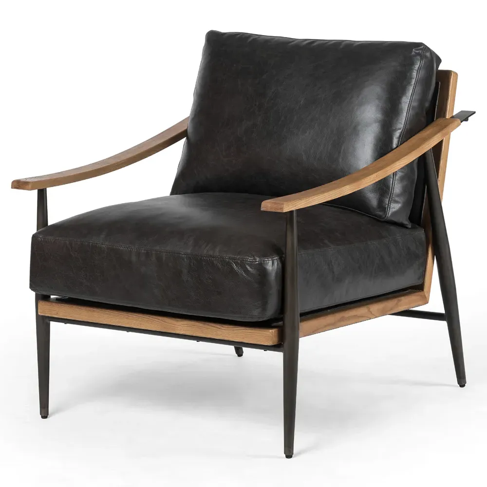 Jacoby Arm Chair - Black, Leather