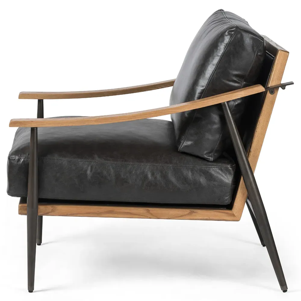 Jacoby Arm Chair - Black, Leather