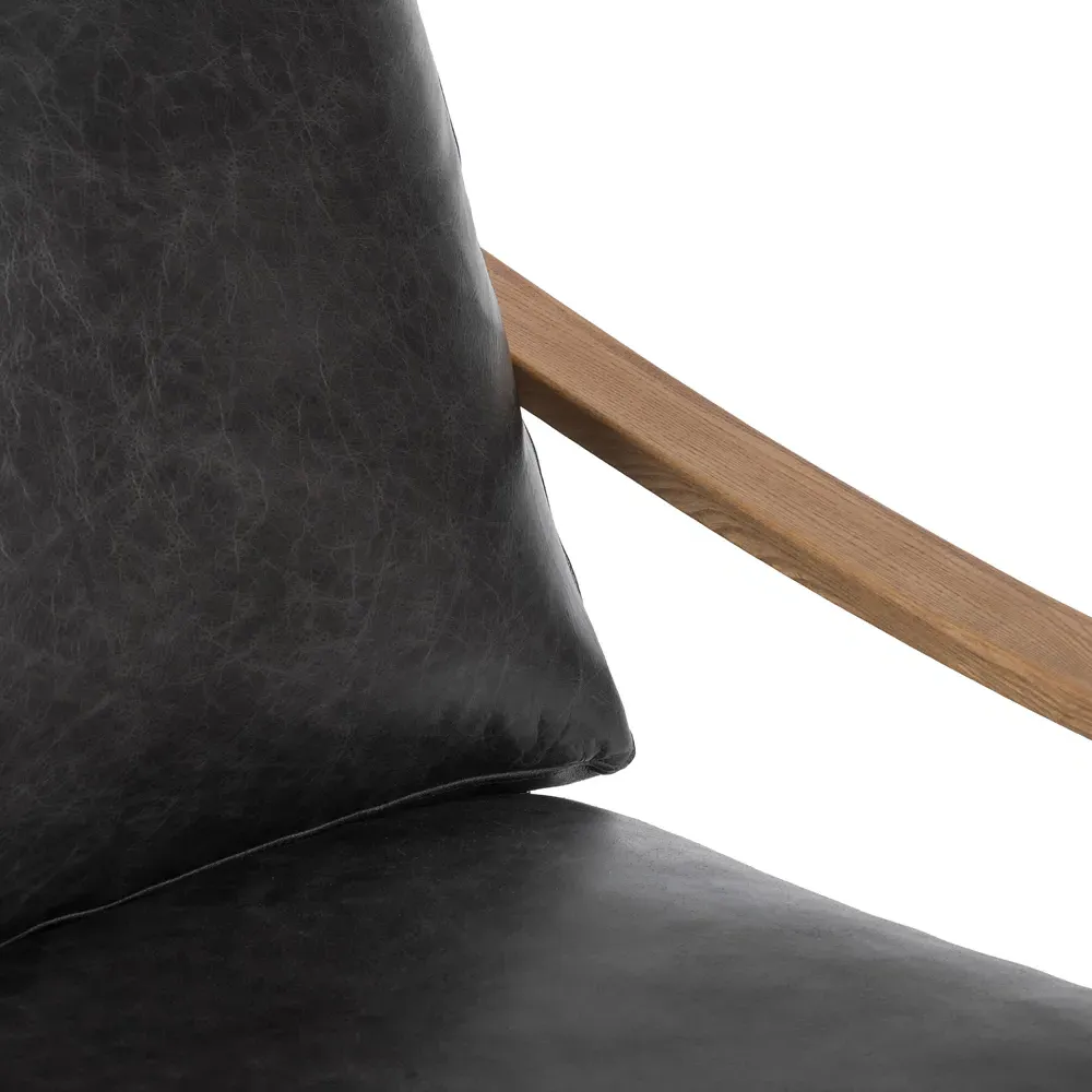 Jacoby Arm Chair - Black, Leather