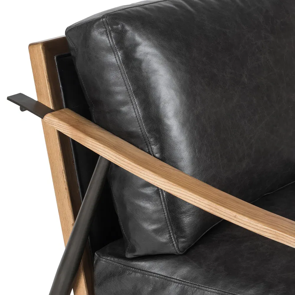 Jacoby Arm Chair - Black, Leather
