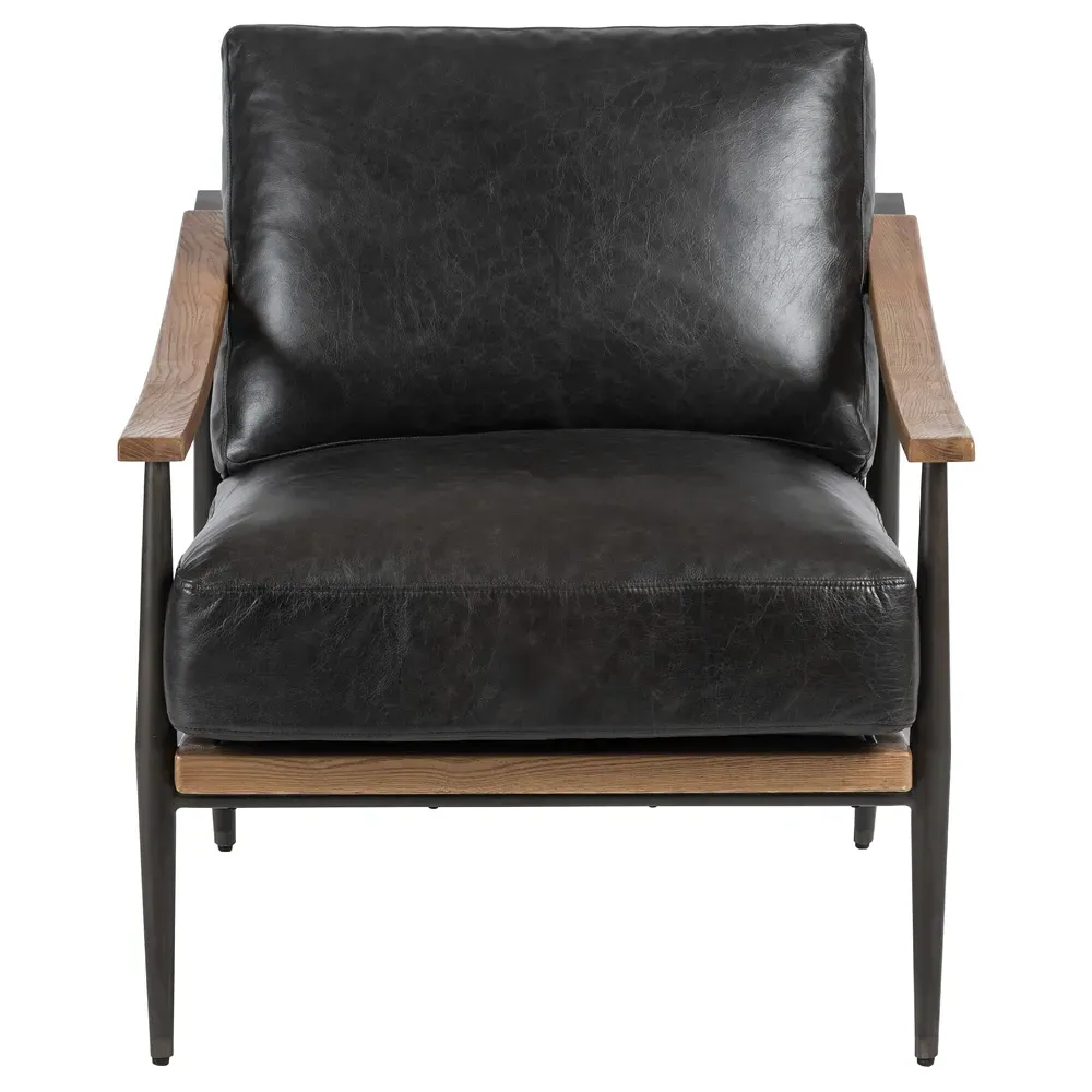 Jacoby Arm Chair - Black, Leather