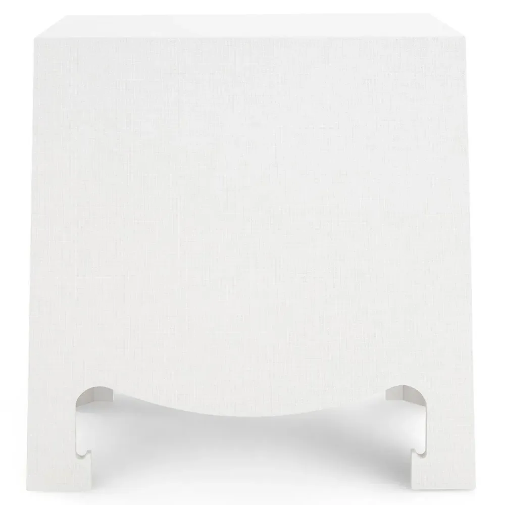 Jacqui Nightstand - White Grasscloth, MDF