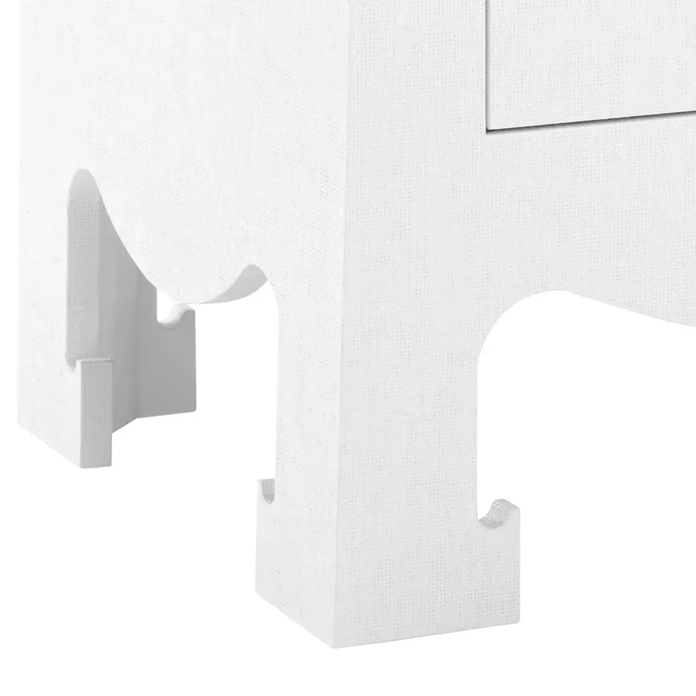 Jacqui Nightstand - White Grasscloth, MDF