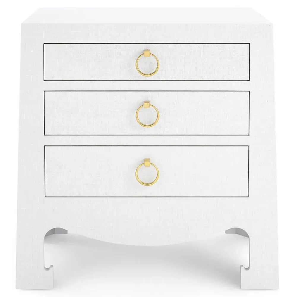 Jacqui Nightstand - White Grasscloth, MDF image