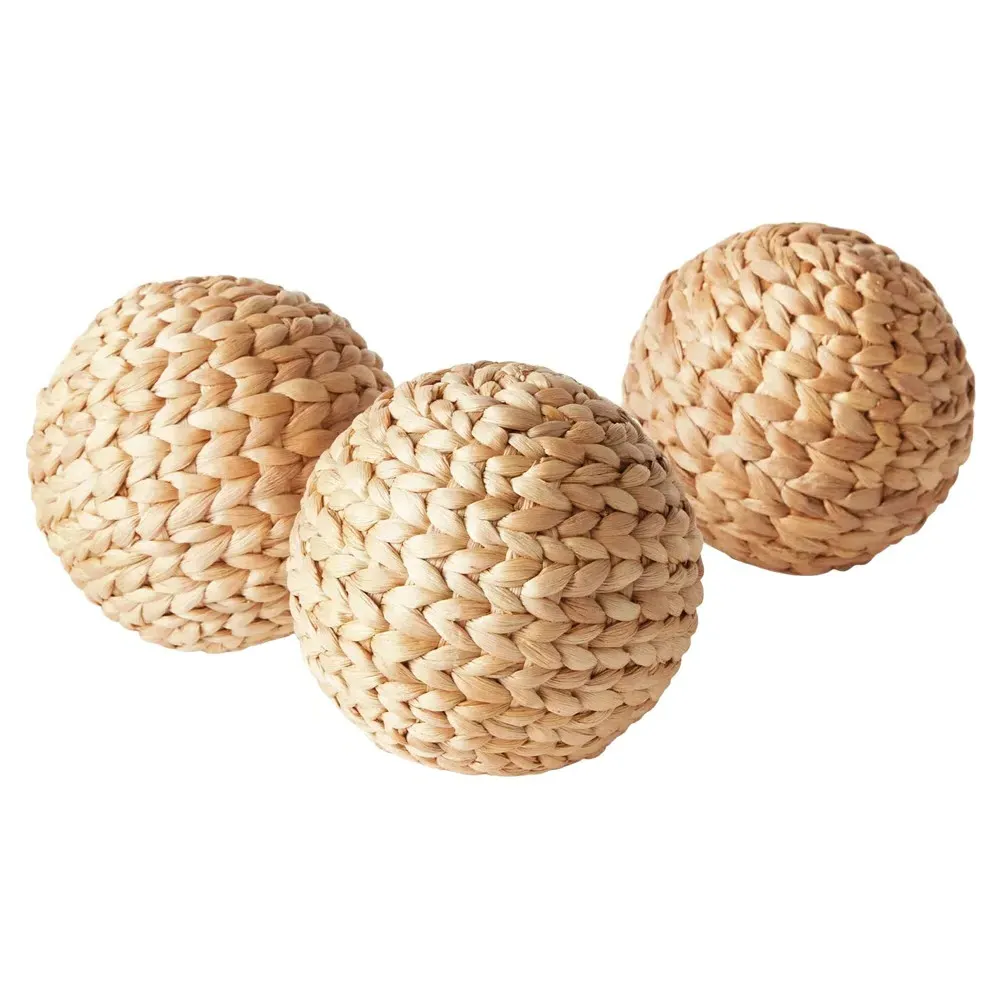 Jada 4.5" Woven Orbs Set of 3 - Natural, Water Hyacinth image