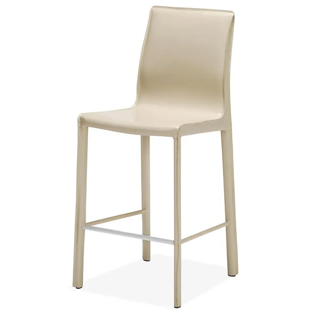 Jada Counter Stool - Beige, Leather