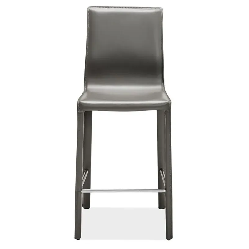 Jada Counter Stool - Grey, Leather