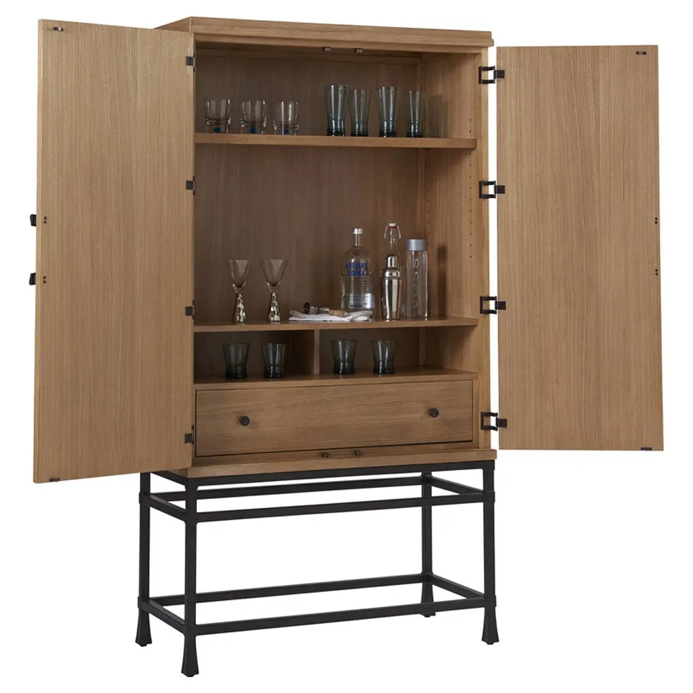 Jade Bar Cabinet with Storage - Brown, Wood