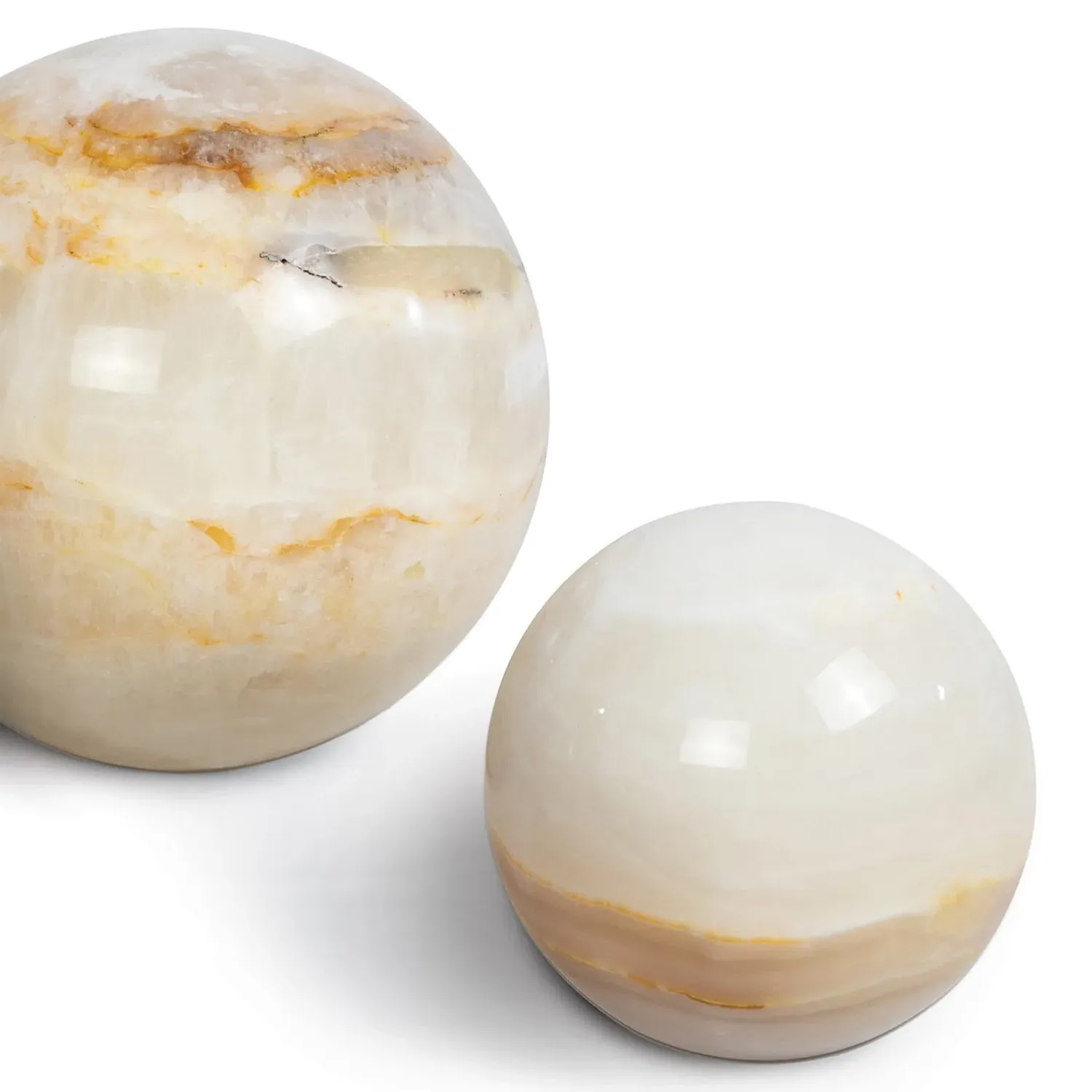 Jade Coastal Stone Sphere Accessory Set - Natural