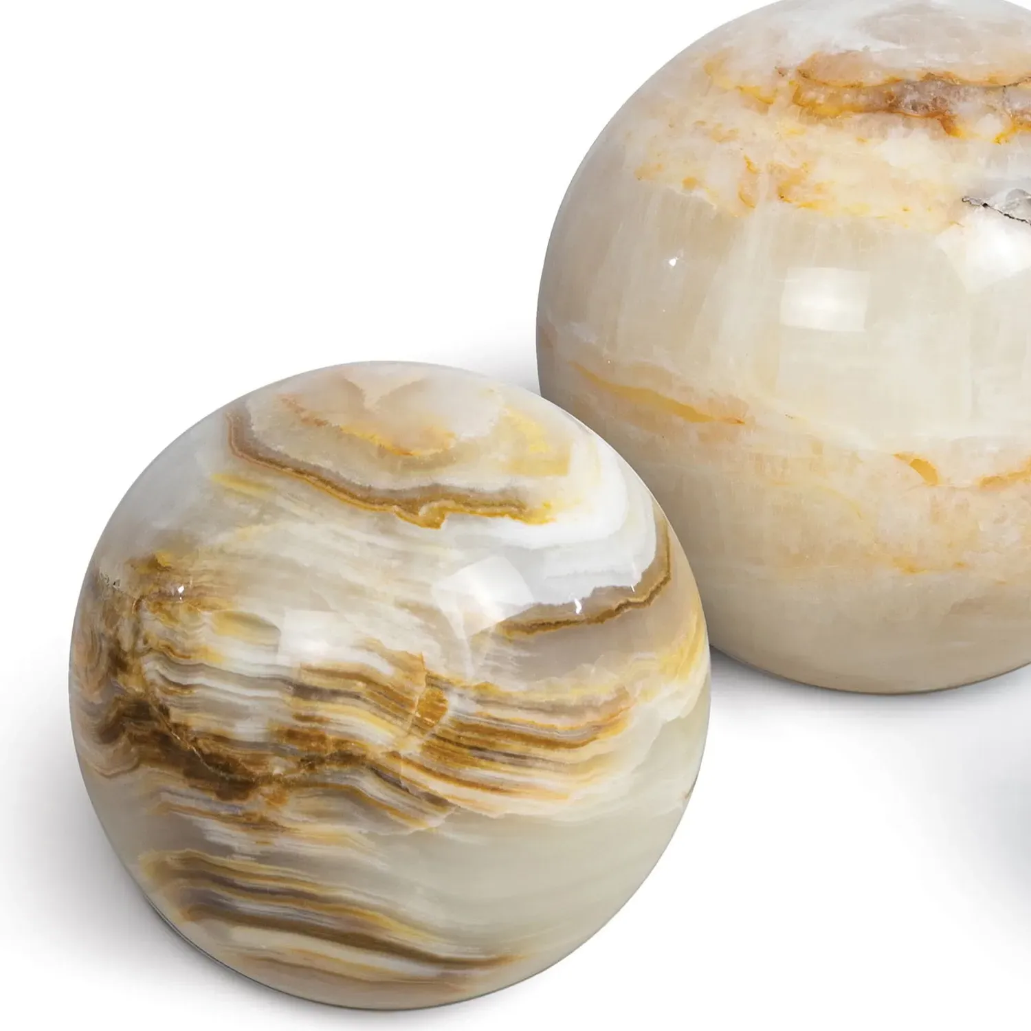 Jade Coastal Stone Sphere Accessory Set - Natural