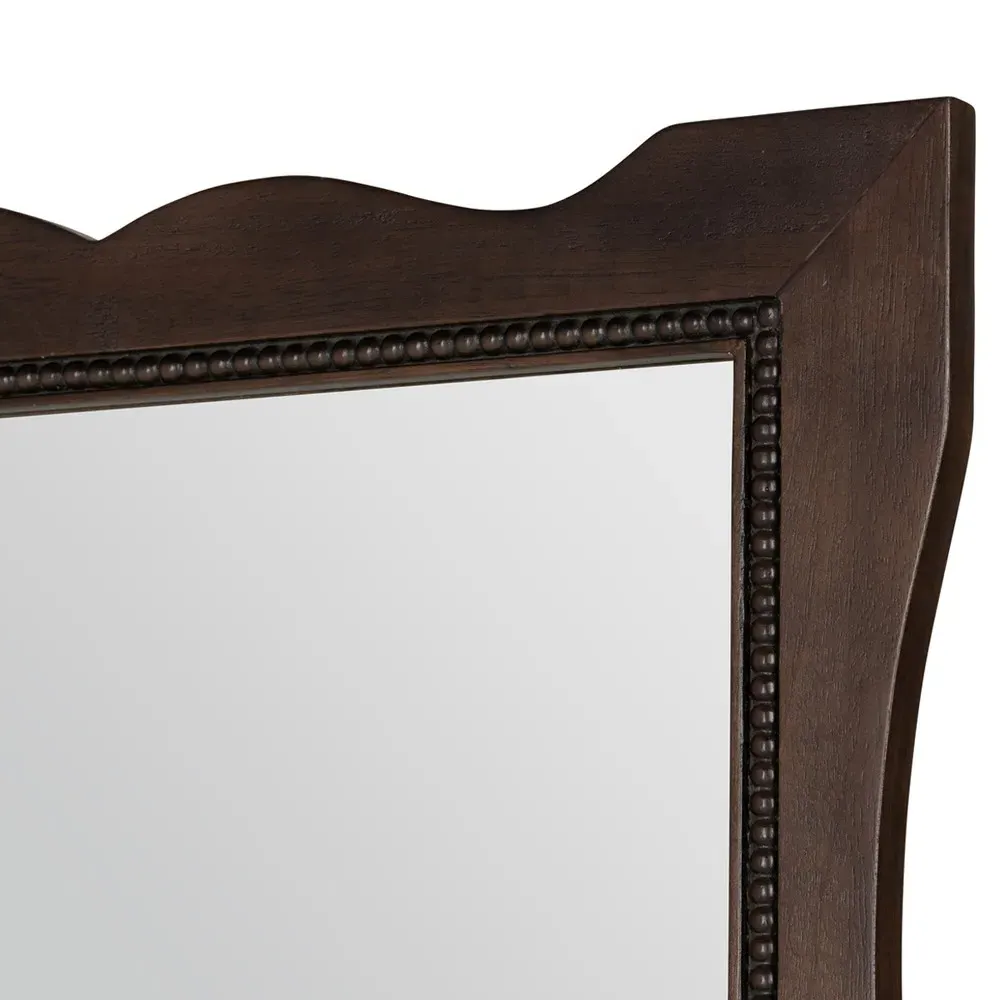 Jadeline Wall Mirror - Dark Brown, Wood