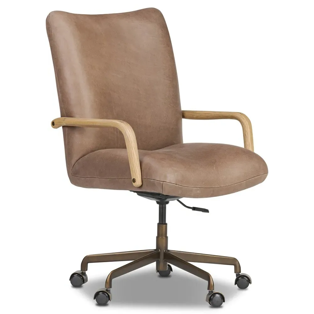 Jaden Desk Chair - Brown, Leather