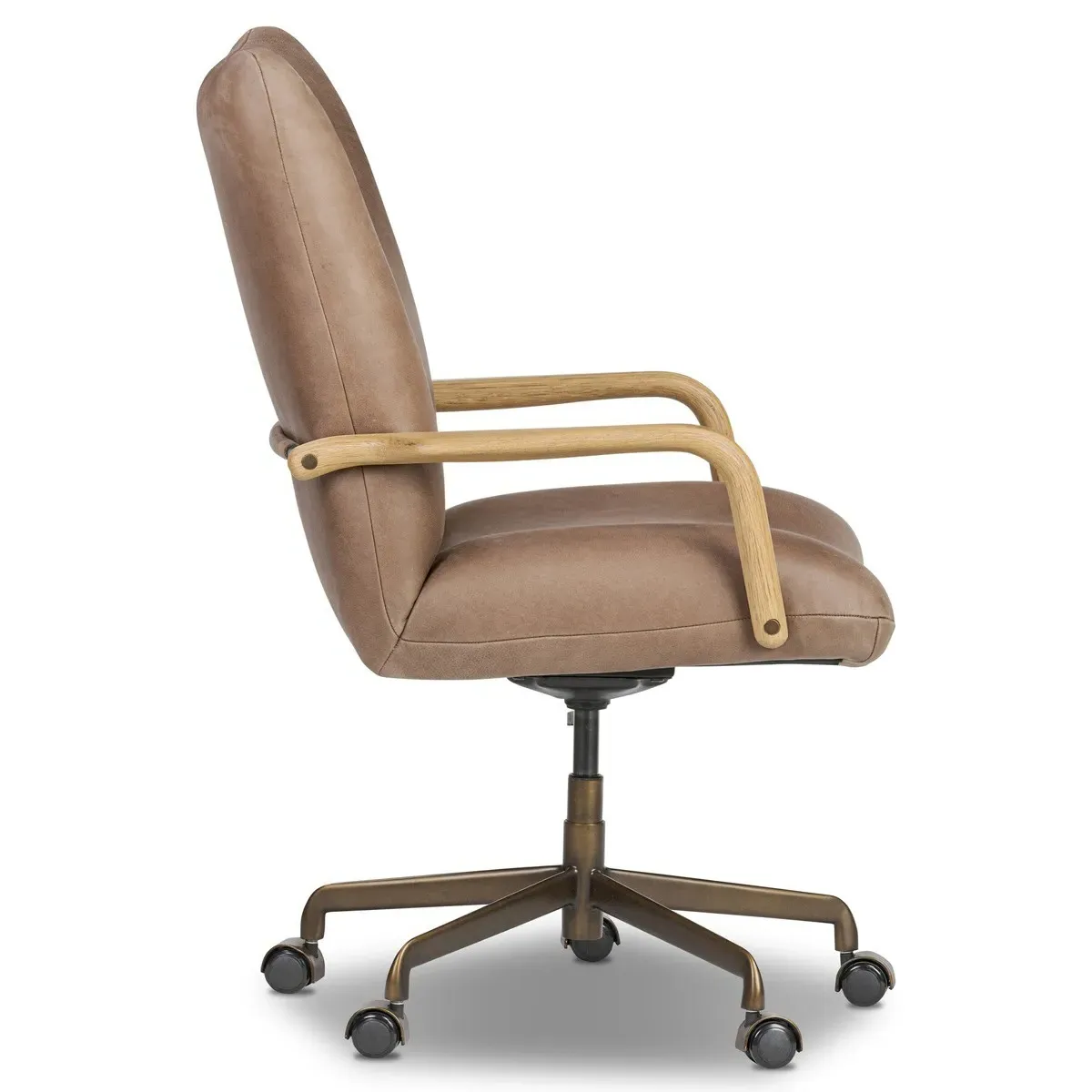 Jaden Desk Chair - Brown, Leather