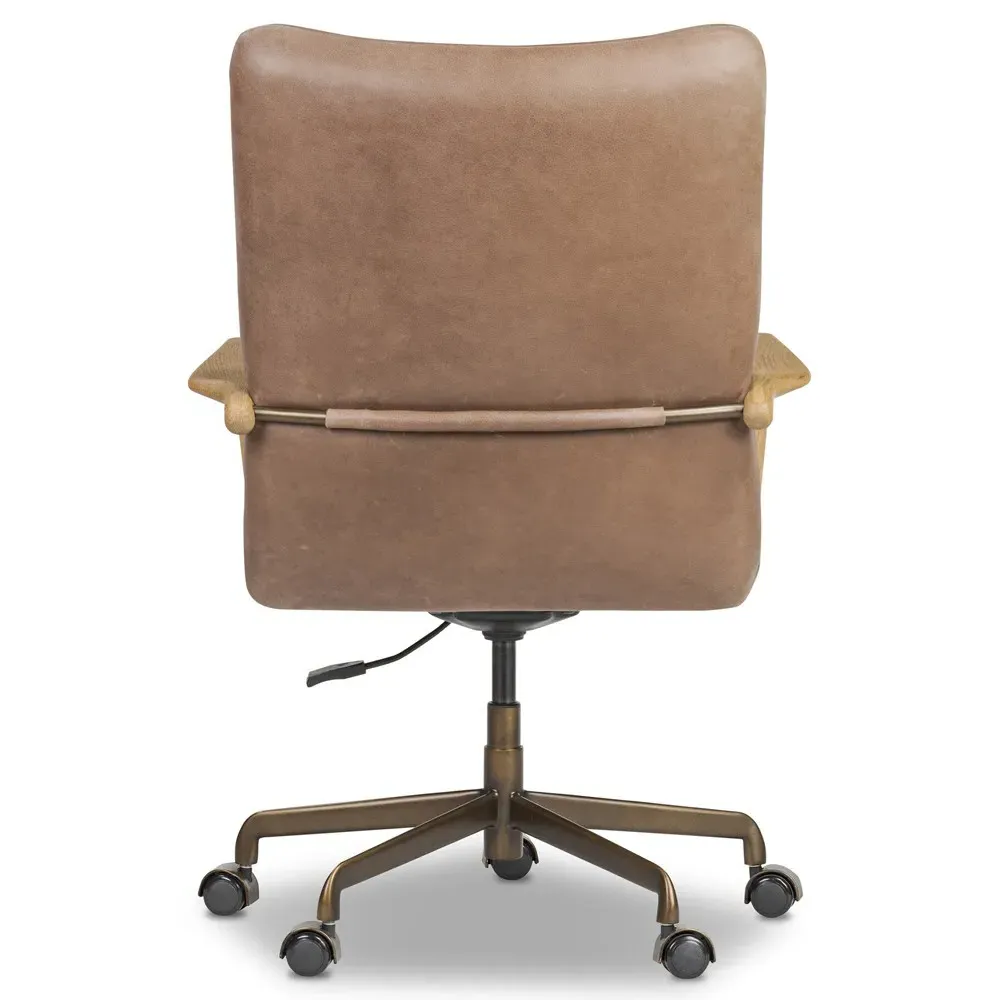 Jaden Desk Chair - Brown, Leather