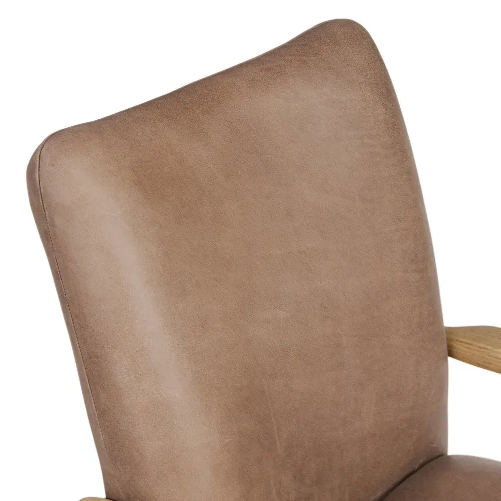 Jaden Desk Chair - Brown, Leather
