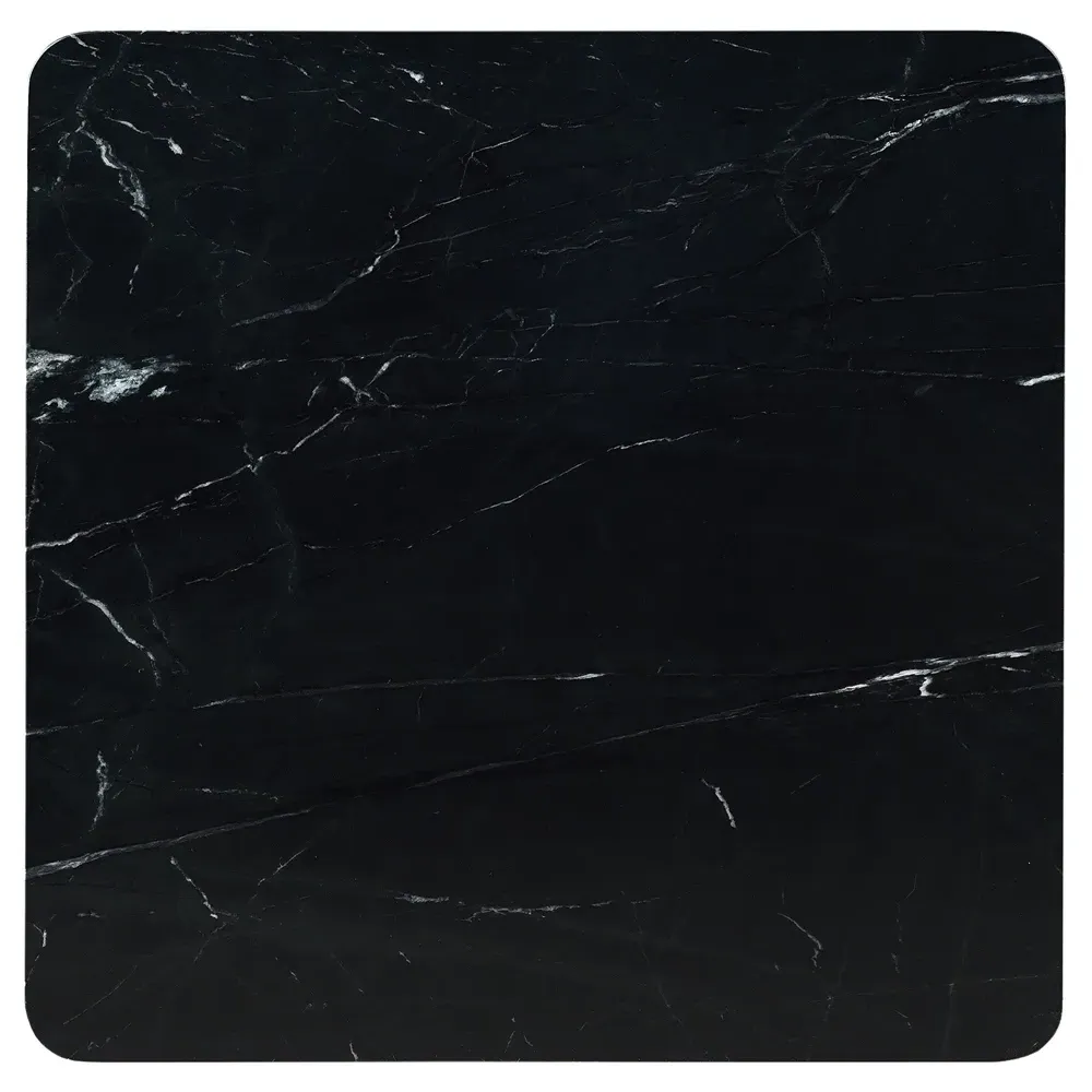 Jaden Square Coffee Table - Black, Marble