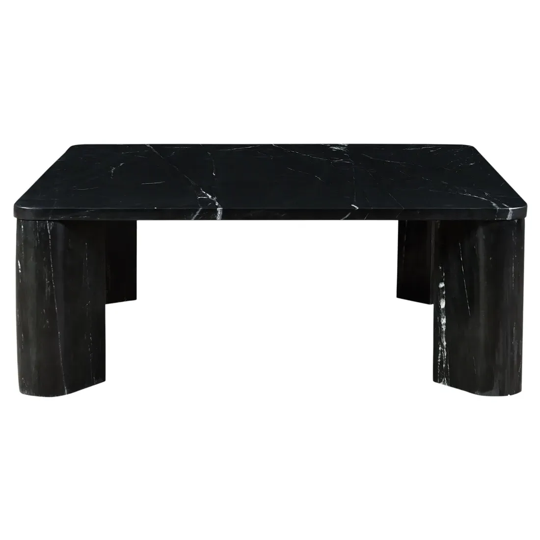 Jaden Square Coffee Table - Black, Marble image