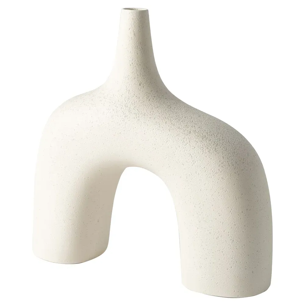 Jadus Large Decorative Table Vase - Cream, Ceramic