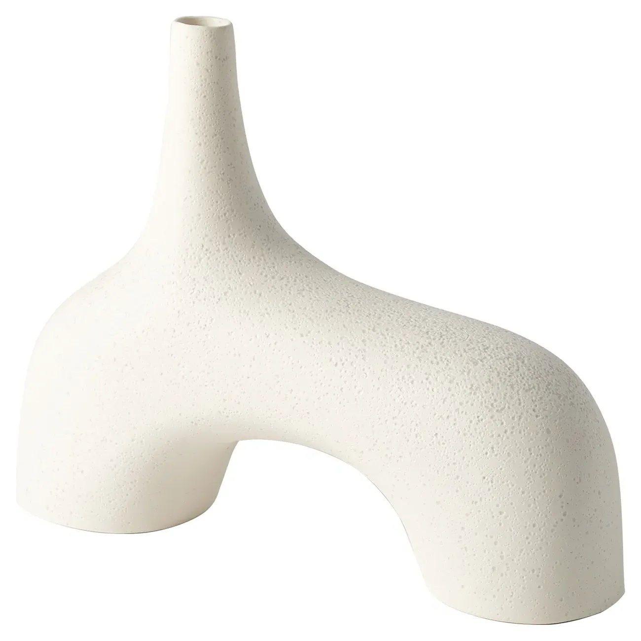 Jadus Small Decorative Table Vase - Cream, Ceramic image