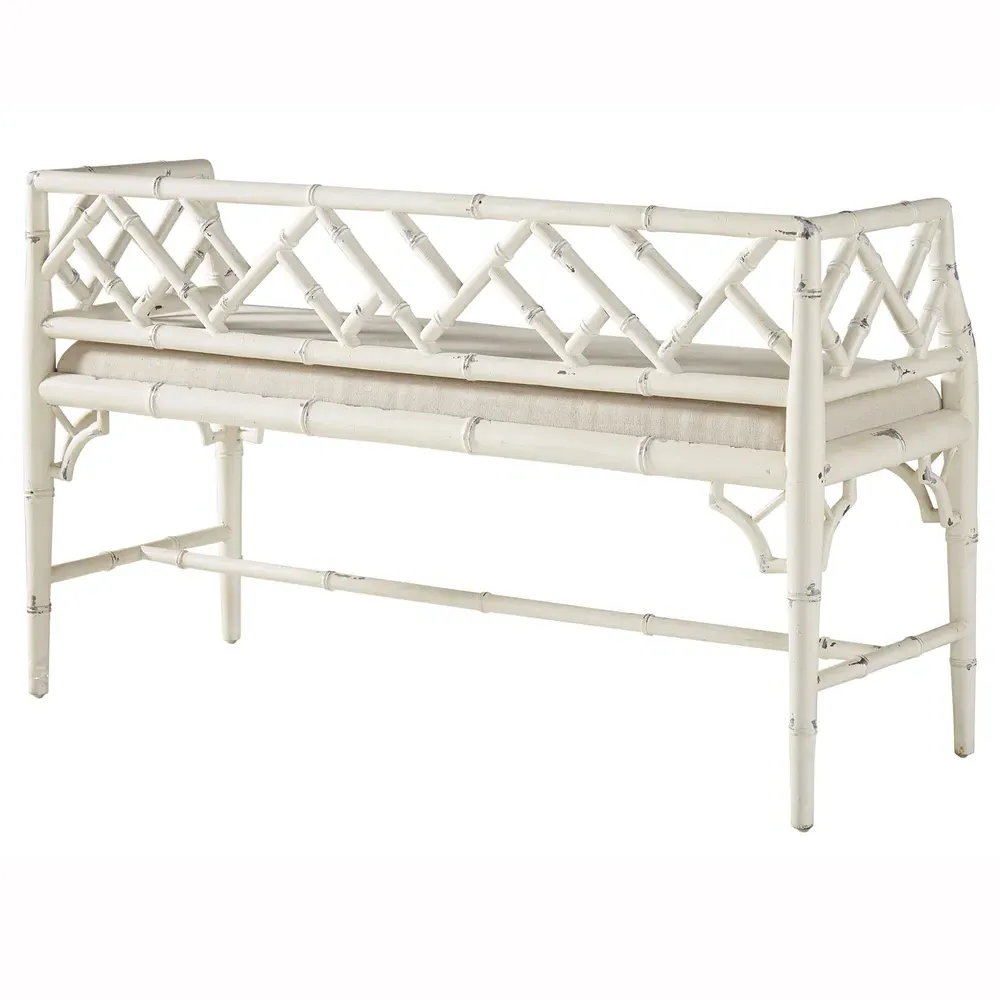 Jaelynn Entryway Bench - White, Mahogany
