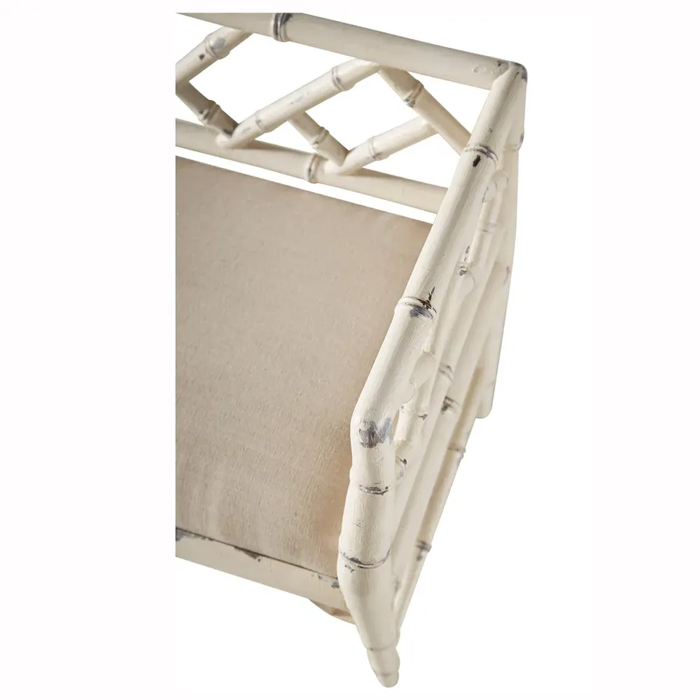 Jaelynn Entryway Bench - White, Mahogany