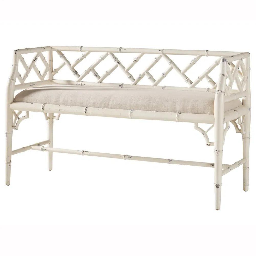 Jaelynn Entryway Bench - White, Mahogany image