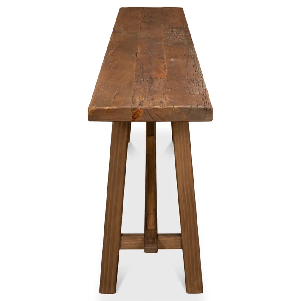 Jaime X Base Console Table - Brown, Reclaimed Pine