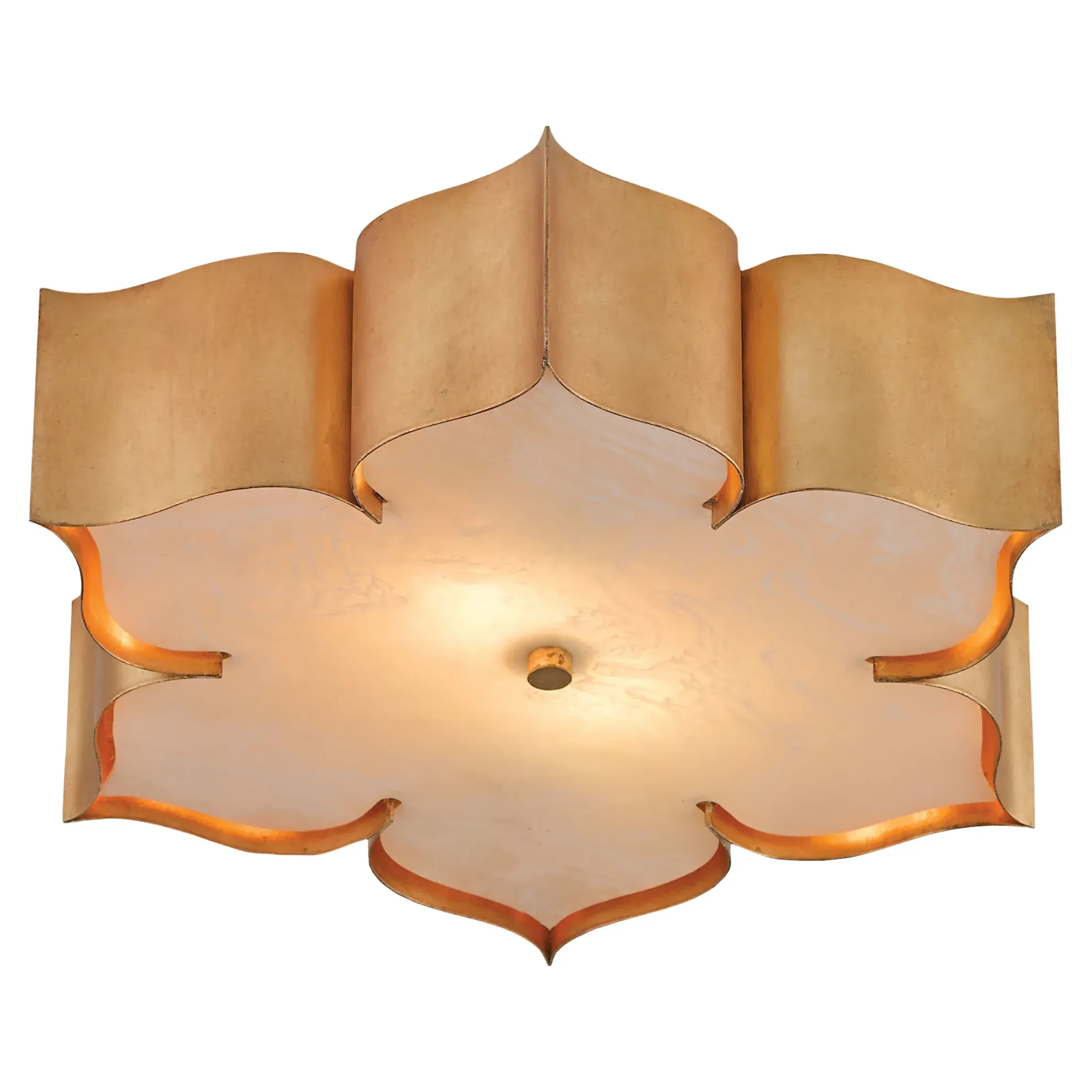 Jalbala Hollywood Lotus Flush Mount - Antique Gold