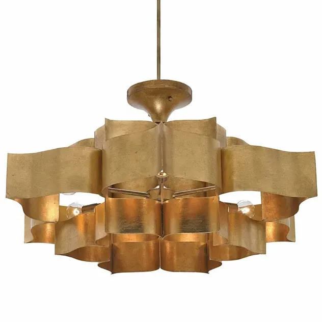 Jalbala Large Lotus Chandelier - Gold