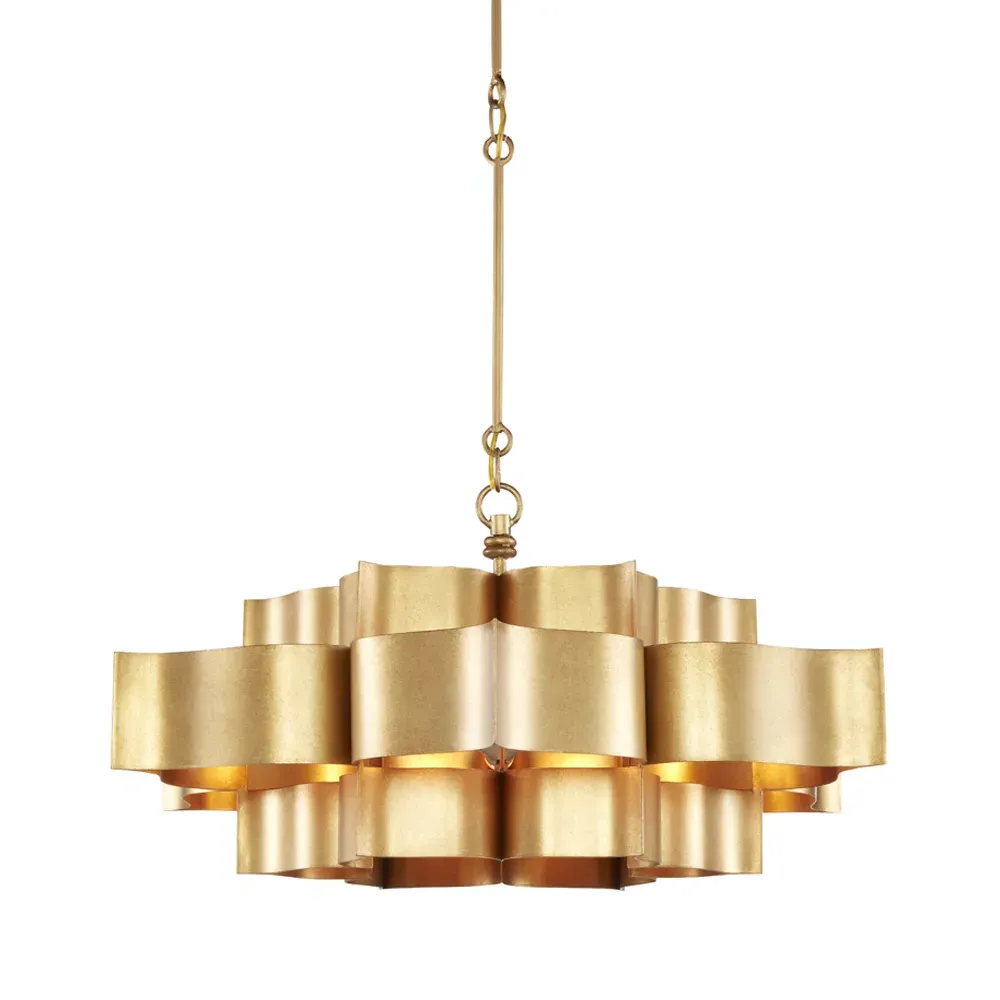 Jalbala Large Lotus Chandelier - Gold
