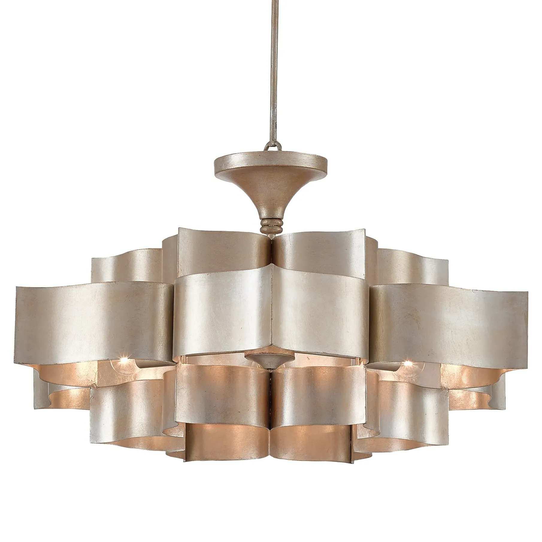 Jalbala Large Lotus Chandelier - Silver, Wrought Iron