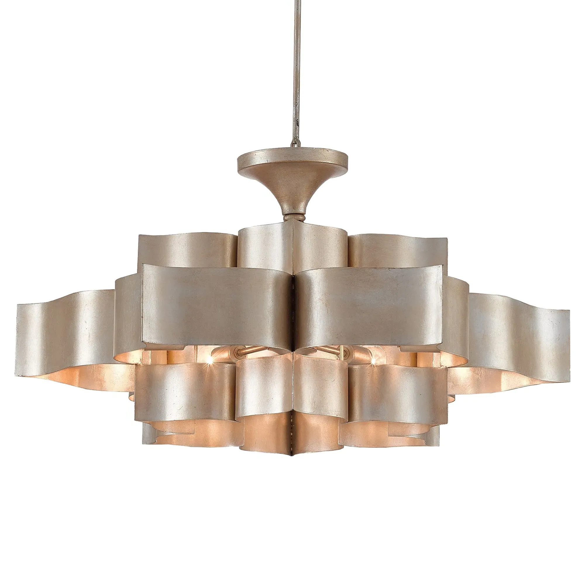 Jalbala Large Lotus Chandelier - Silver, Wrought Iron