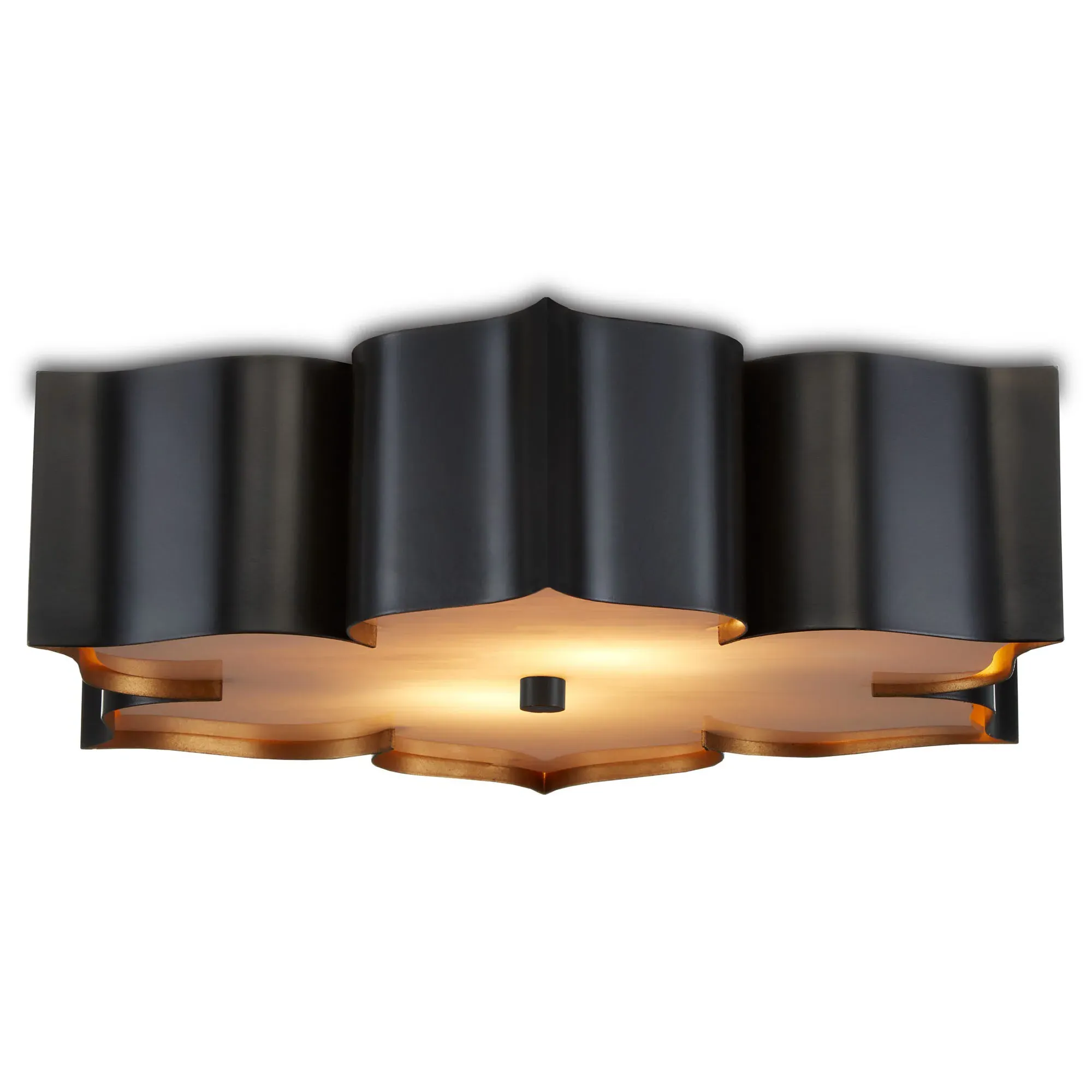 Jalbala Lotus Flush Mount - Black, Iron