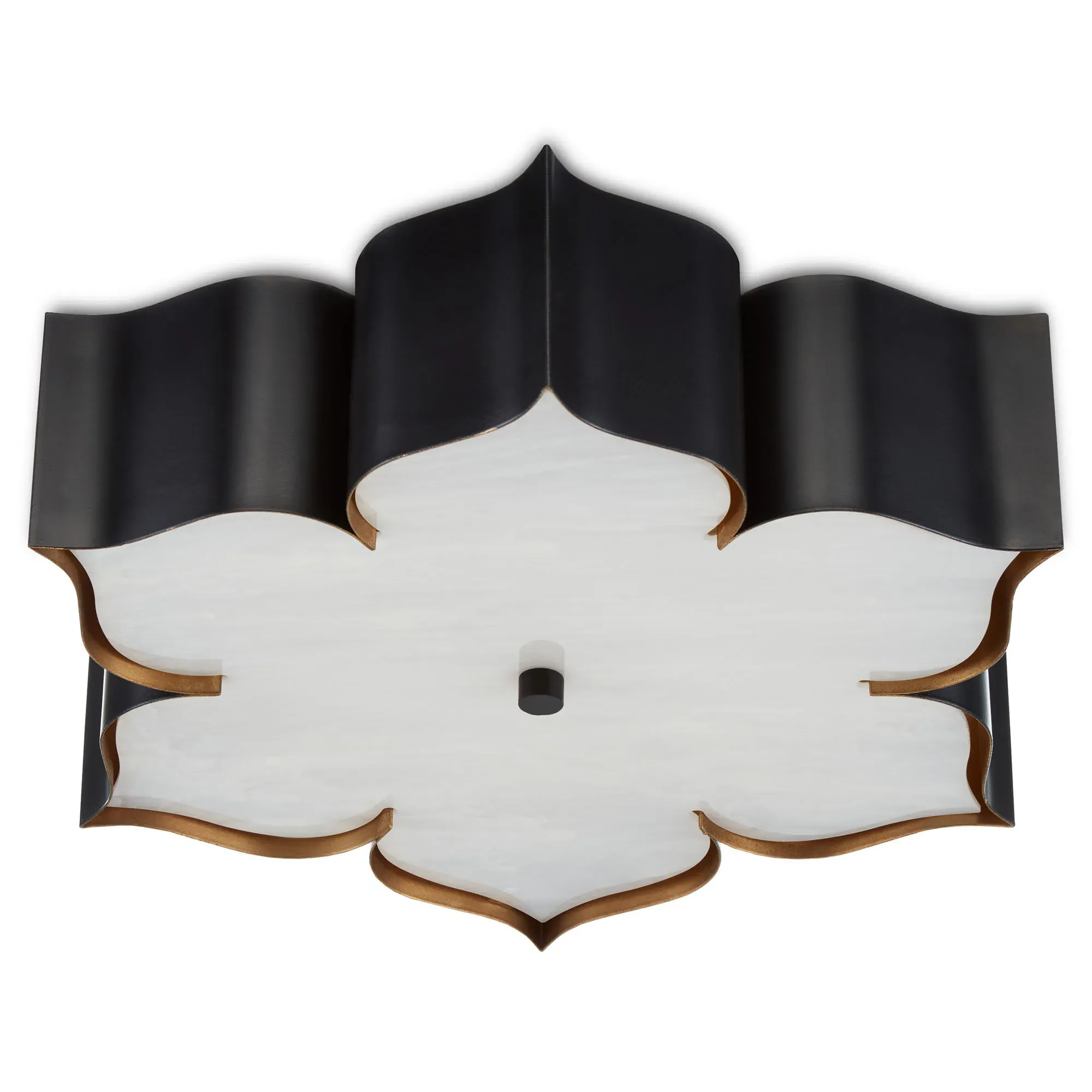 Jalbala Lotus Flush Mount - Black, Iron