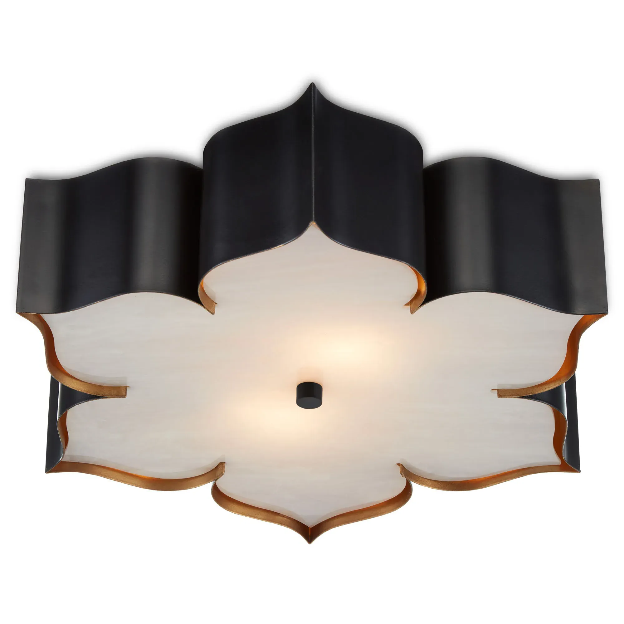 Jalbala Lotus Flush Mount - Black, Iron