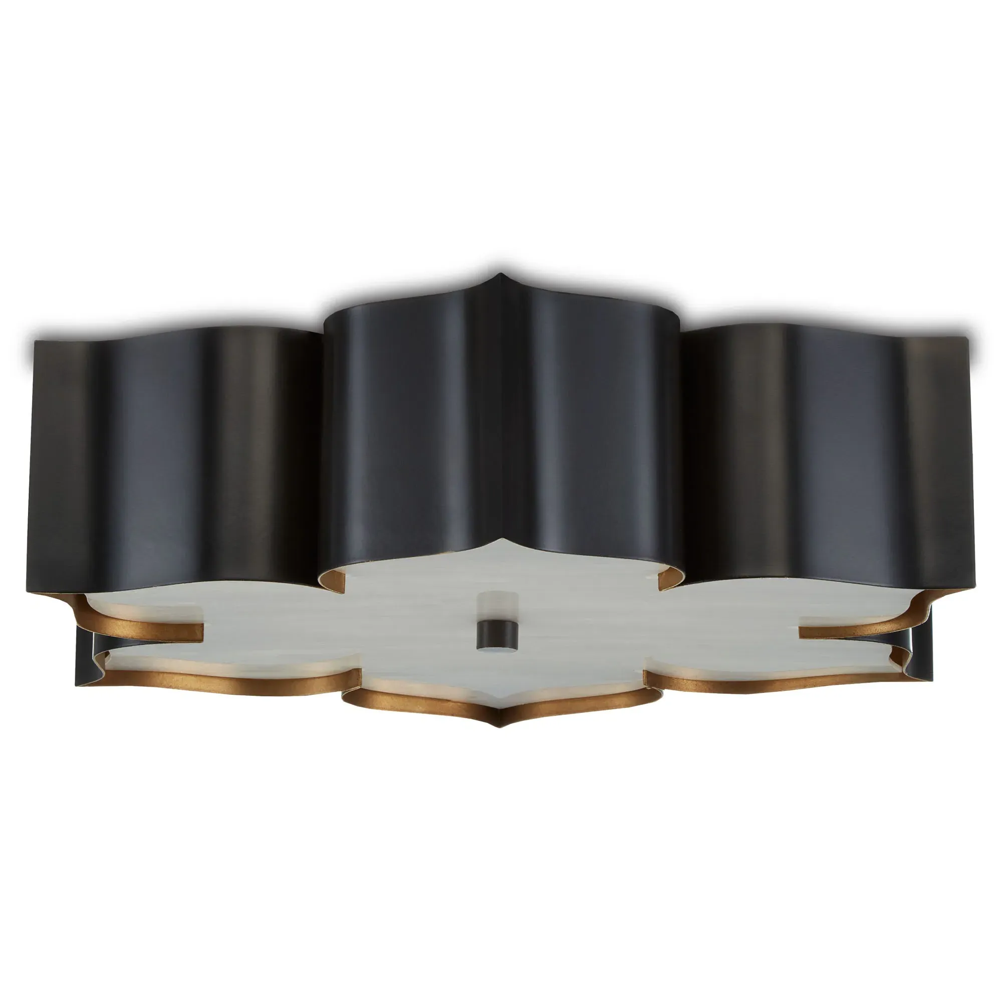 Jalbala Lotus Flush Mount - Black, Iron image