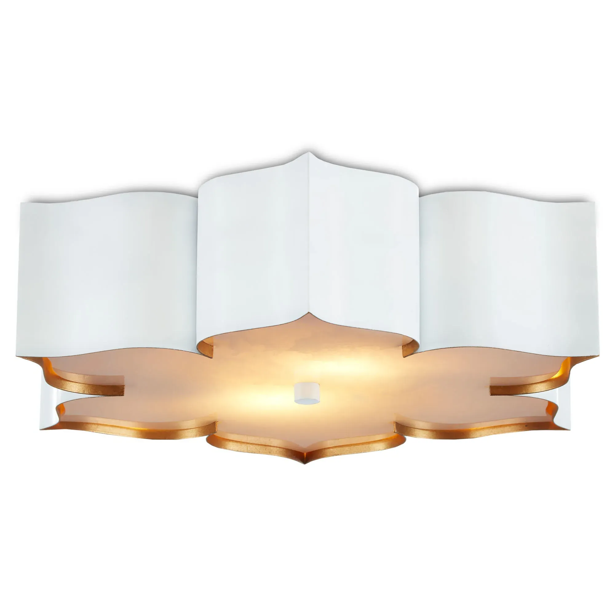 Jalbala Lotus Flush Mount - White, Iron