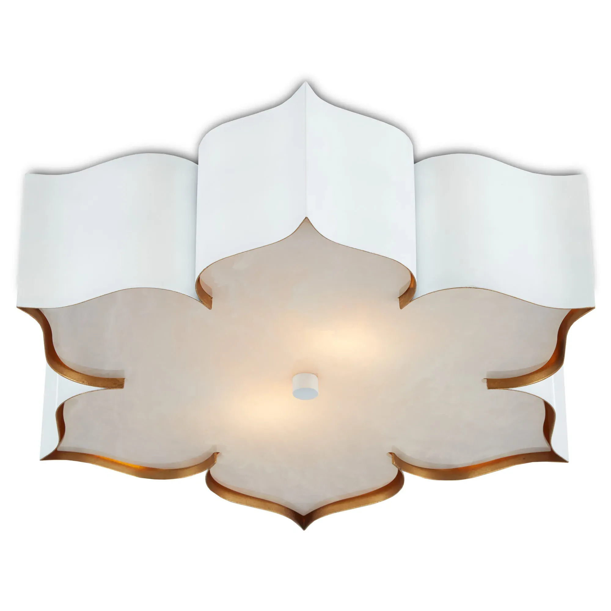 Jalbala Lotus Flush Mount - White, Iron