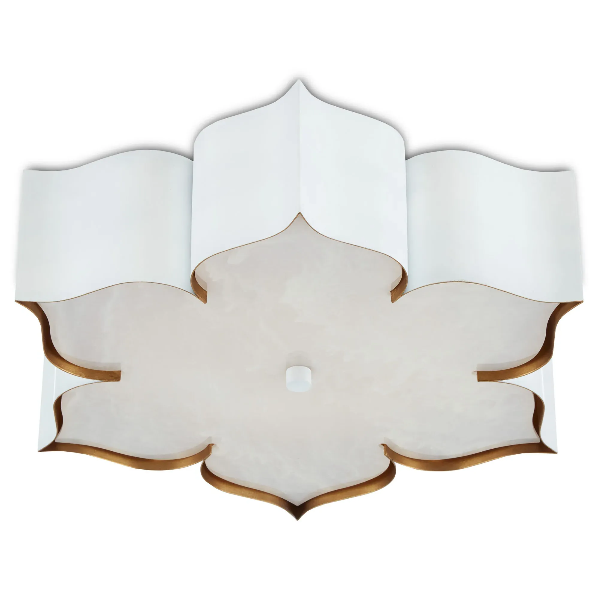 Jalbala Lotus Flush Mount - White, Iron