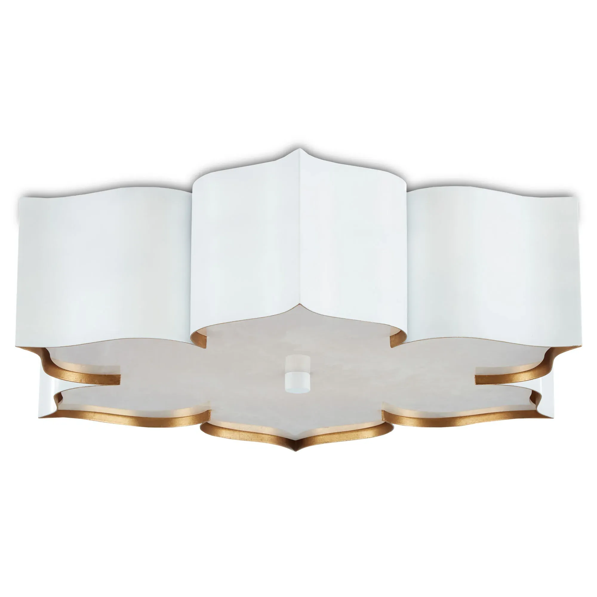 Jalbala Lotus Flush Mount - White, Iron