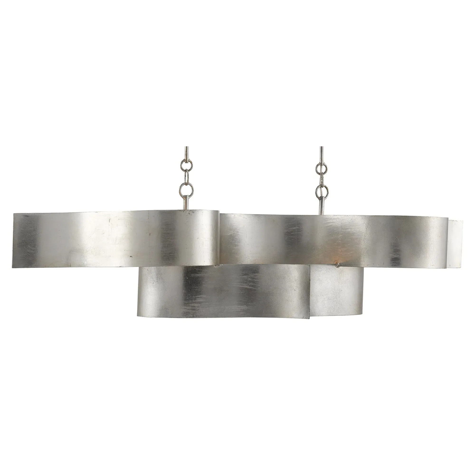 Jalbala Lotus Oval Chandelier - Silver, Wrought Iron