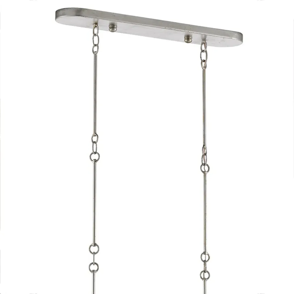 Jalbala Lotus Oval Chandelier - Silver, Wrought Iron