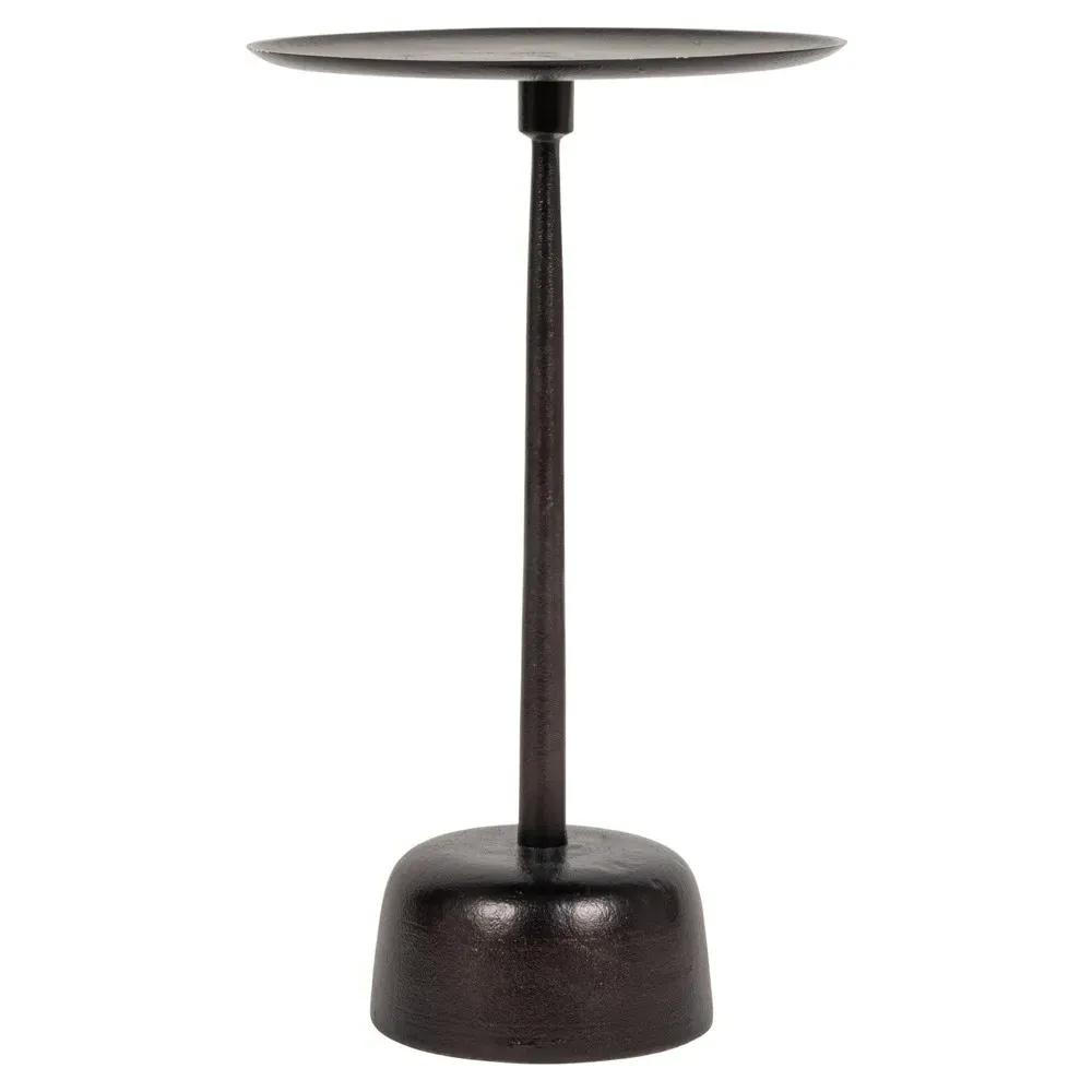 Jalen Round End Table - Black, Aluminum