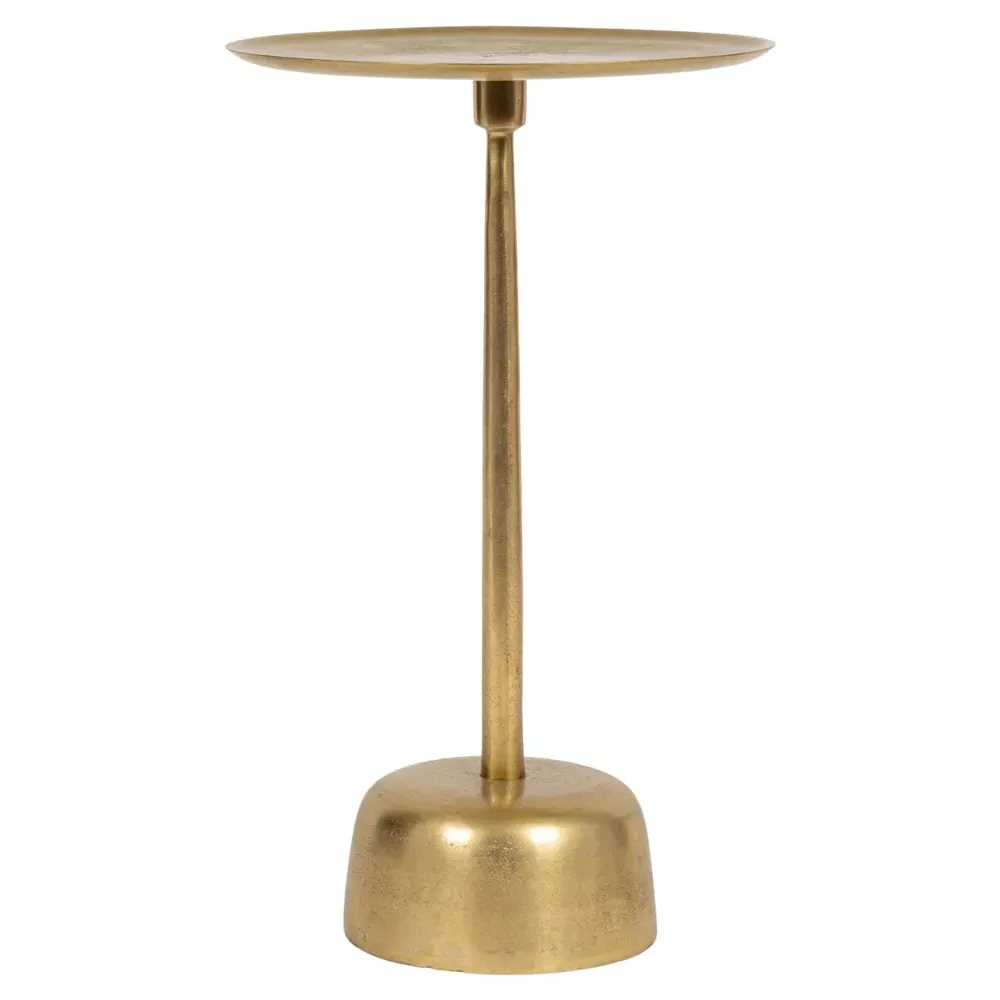 Jalen Round End Table - Gold, Aluminum