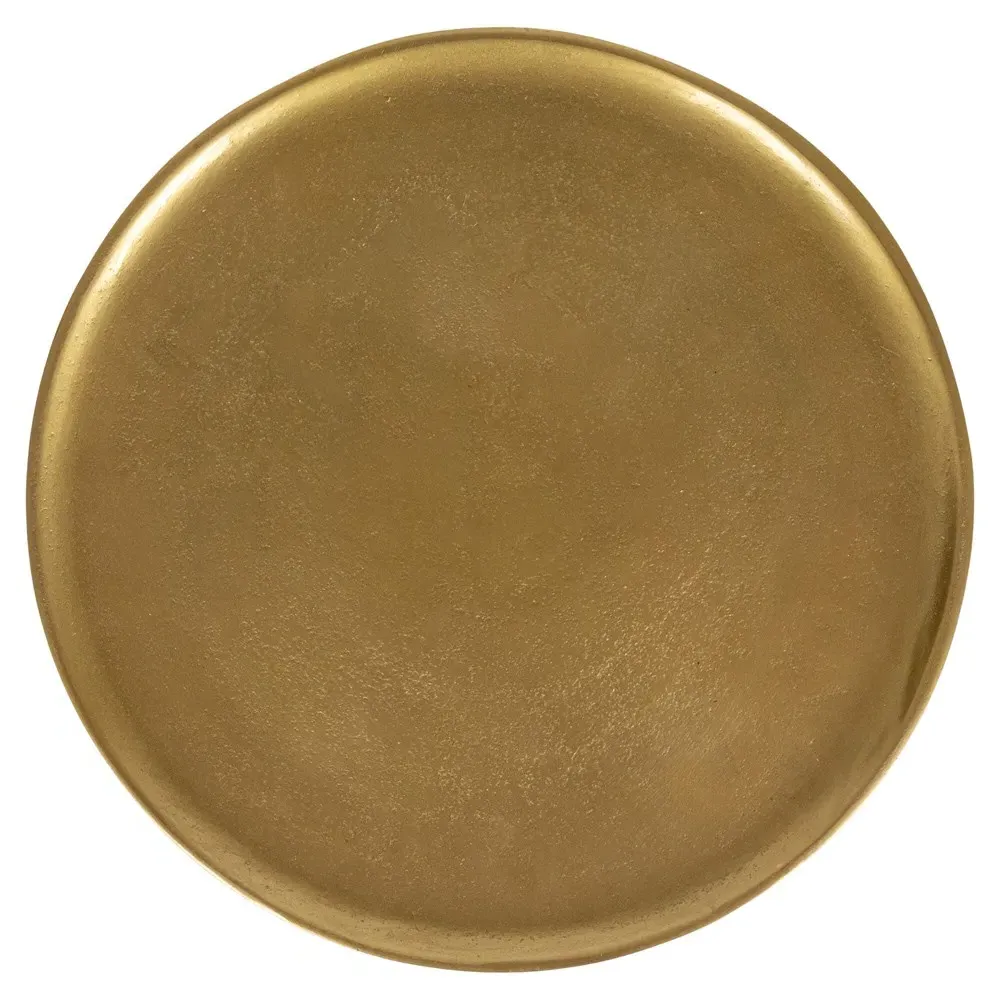 Jalen Round End Table - Gold, Aluminum