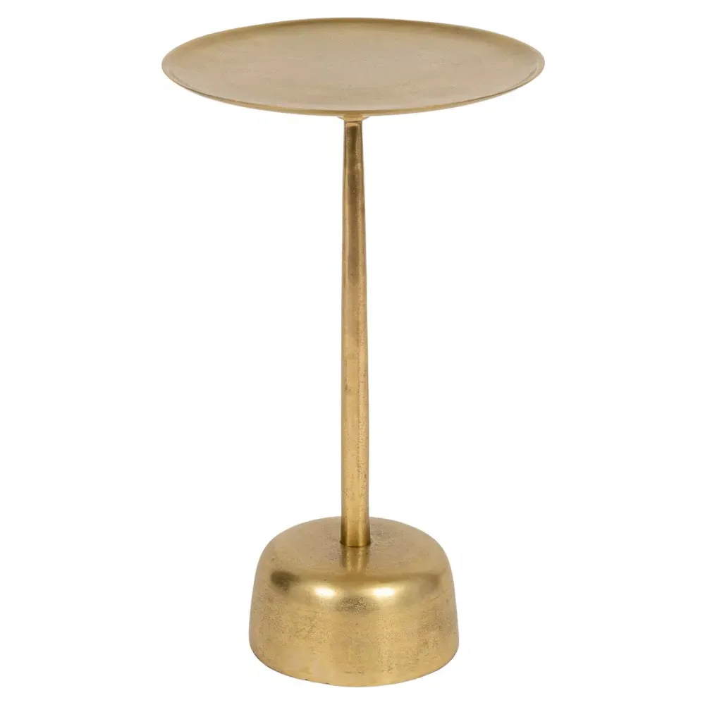 Jalen Round End Table - Gold, Aluminum