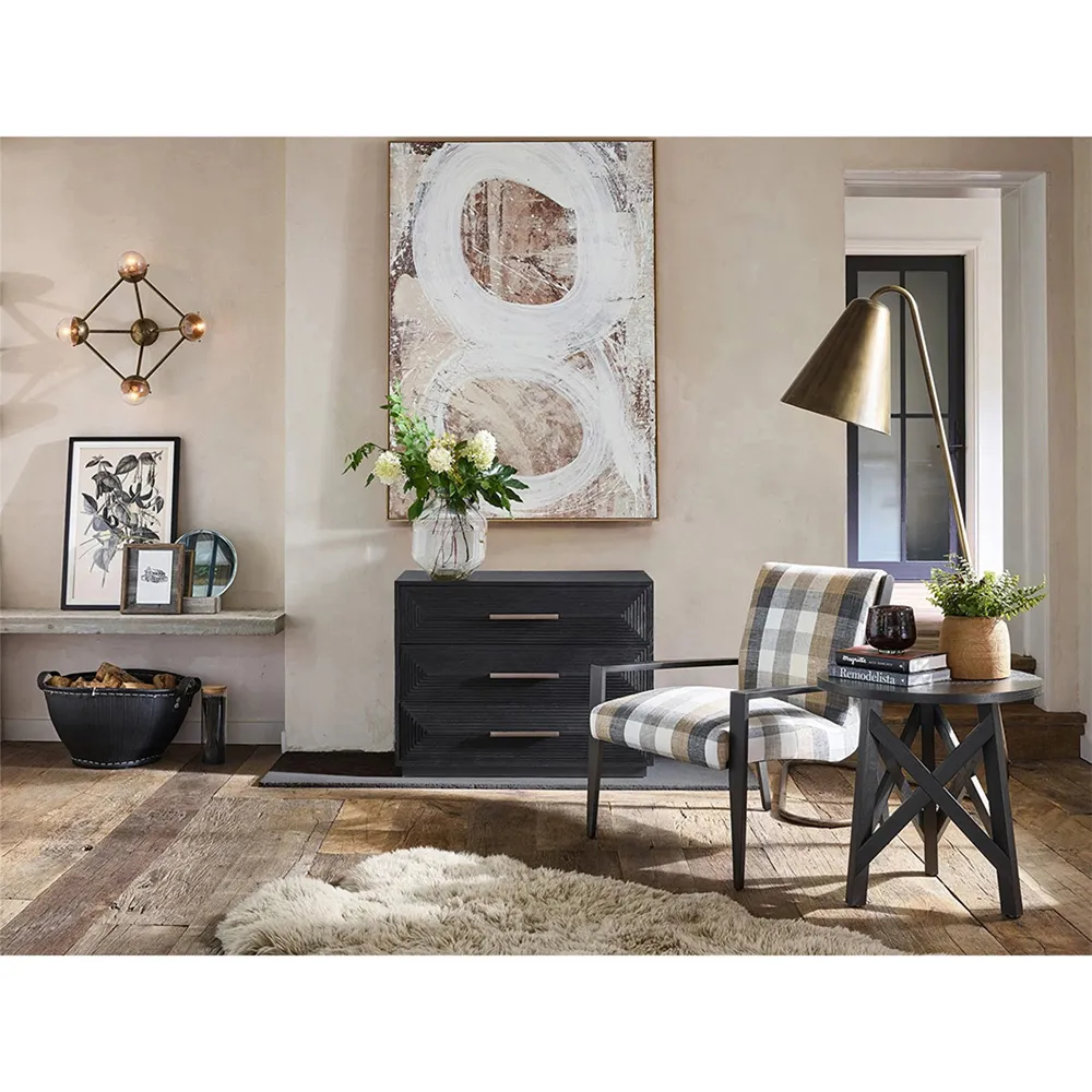 James 3 Drawer Dresser - Black, Oak Wood