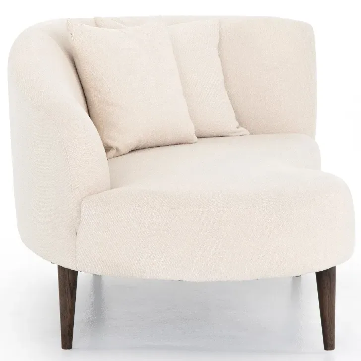 James Left Arm Chaise Lounge - Beige, Oak