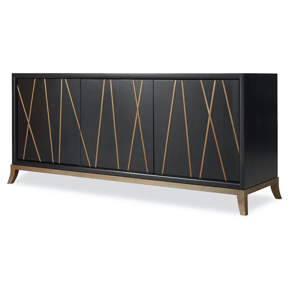James Media Cabinet - Black, Mango Wood image