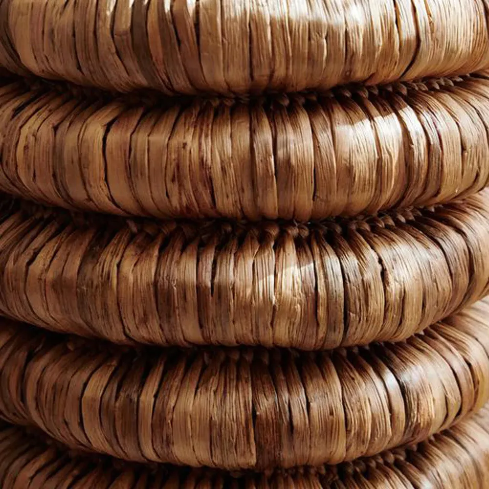 James Round Side Table - Brown, Water Hyacinth